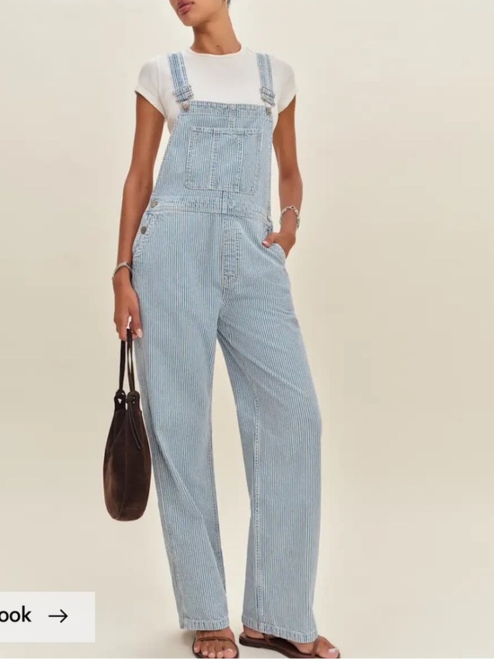 Reformation Light Blue Striped Women's Overalls, size small